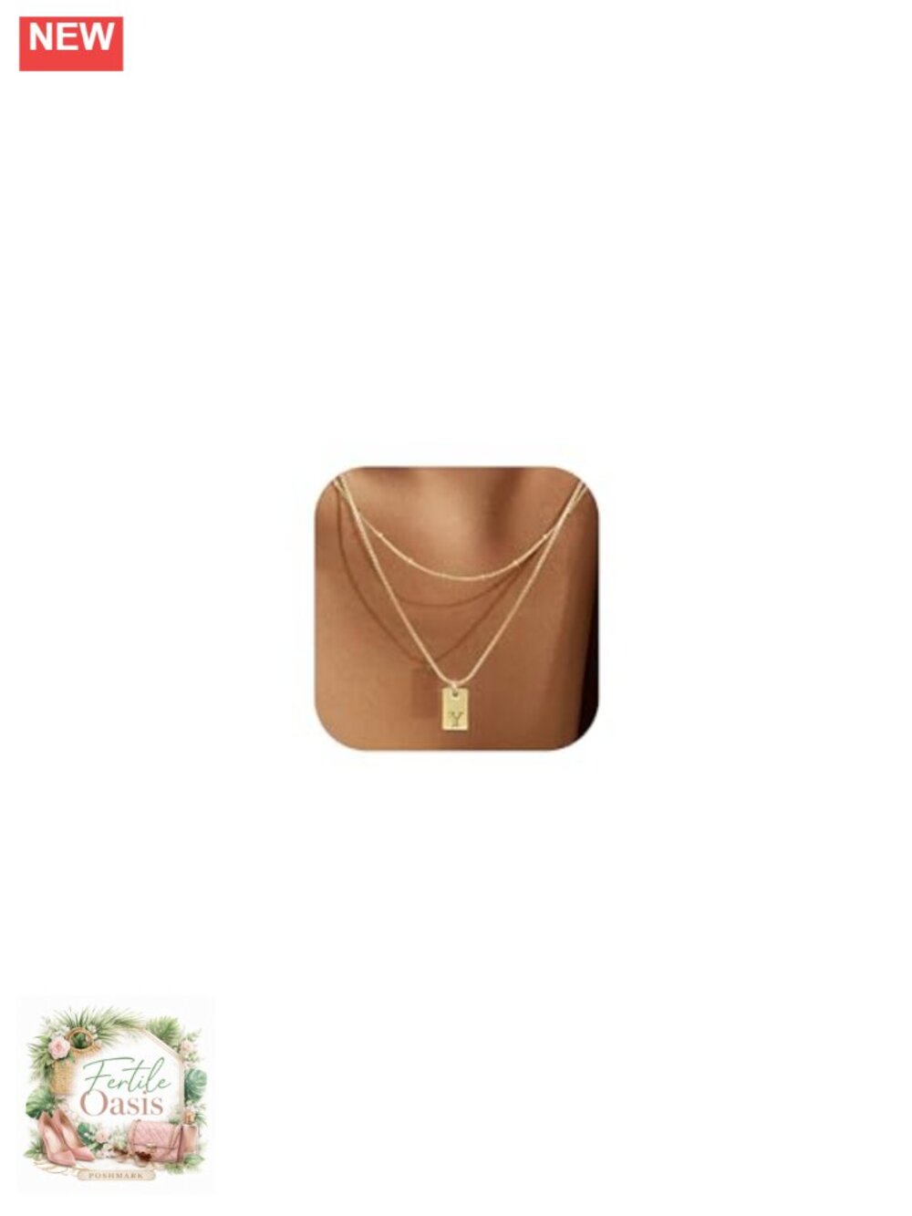 Layered Initial Necklaces for Women 14K Gold Plated Waterproof Dainty